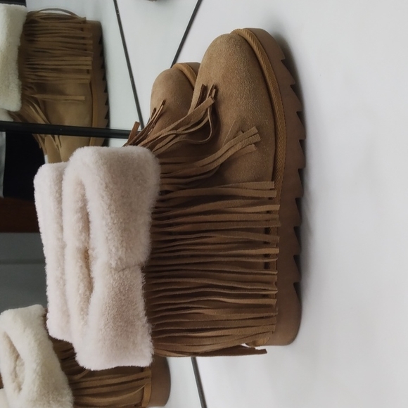 ASH BEIGE FRINGE ANKLE BOOTIES SIZE 10 - Picture 2 of 13